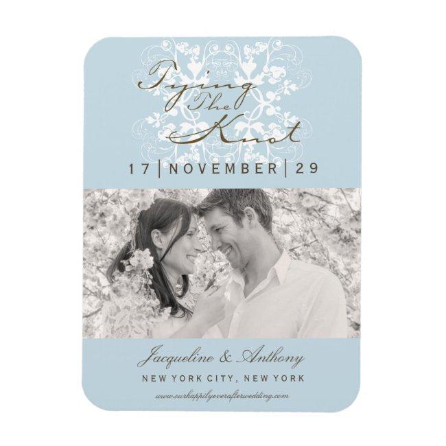 Floral Flourish Tying The Knot Save The Date Photo Magnet