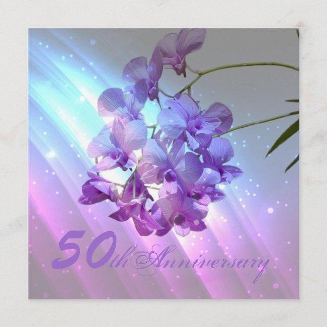 Floral Purple Orchid 50th Wedding Anniversary