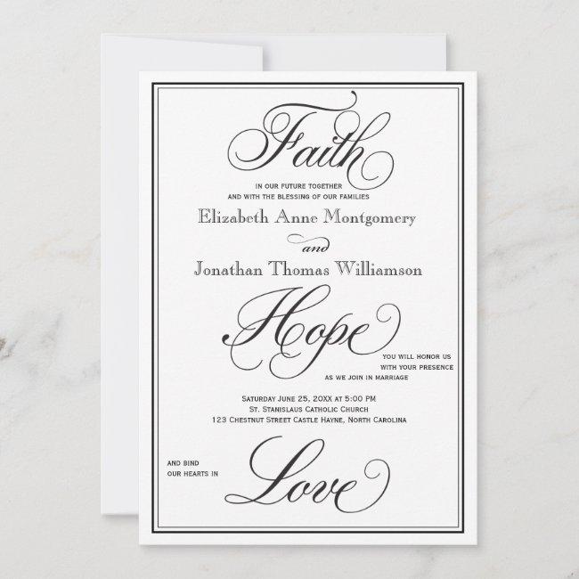 Formal Faith Hope Love Script Wedding