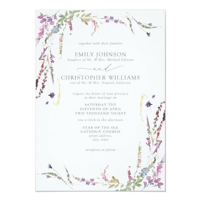 Formal Purple Wildflower Wedding
