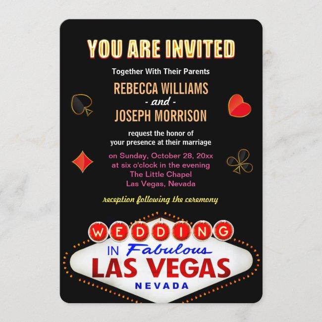 Formal Wedding In Fabulous Las Vegas Sign Poker