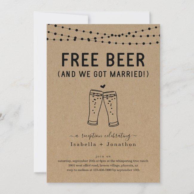 Free Beer Funny Reception Only