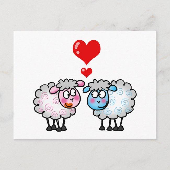 Funny Cartoon Sheep, Wedding Couple Post