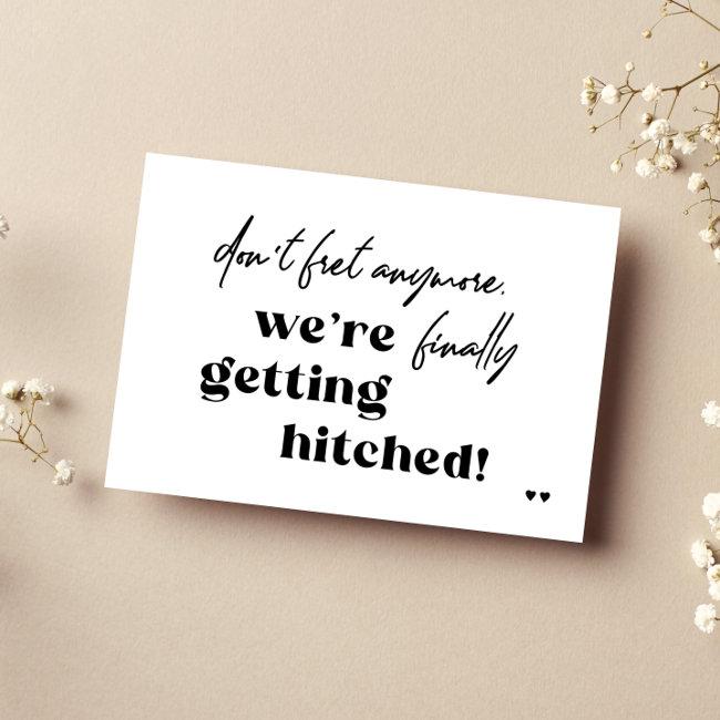 Funny Typography Black And White Casual Wedding
