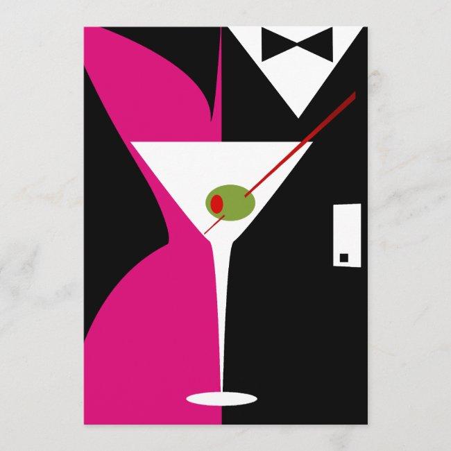 Fuschia And Black Classy Martini Cocktail