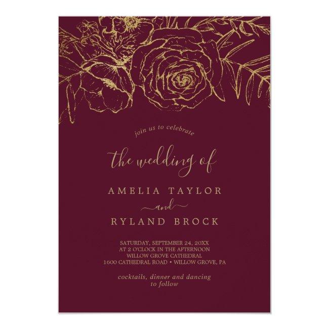 Gilded Floral | Burgundy And Gold The Wedding Of
