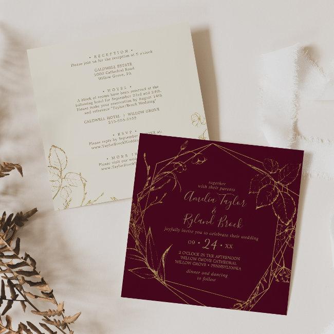 Gilded Floral | Burgundy & Gold All In One Wedding