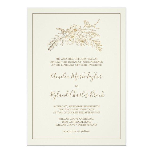 Gilded Floral | Cream Gold Formal Wedding