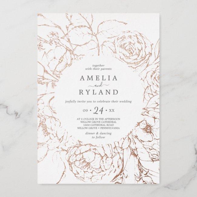 Gilded Floral | Rose Gold Foil Casual Wedding Foil