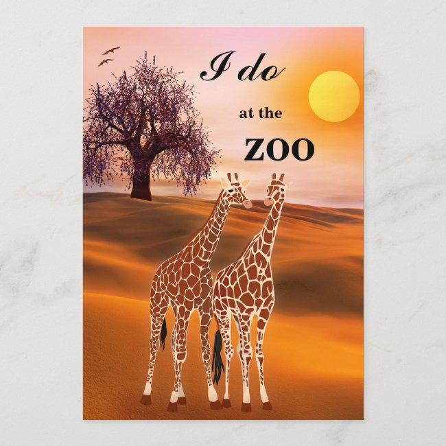 Giraffes Safari Zoo Wedding