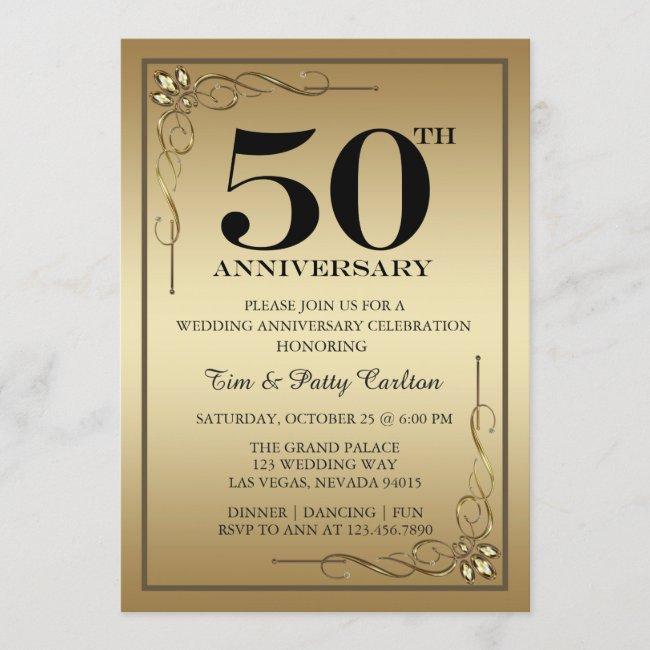 Gold 50th Wedding Anniversary Party