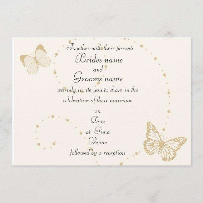 Gold And Ivory Butterfly Theme Wedding