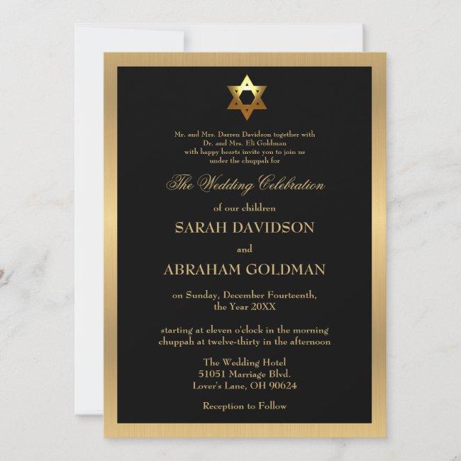 Gold Black Formal Traditional Jewish Wedding