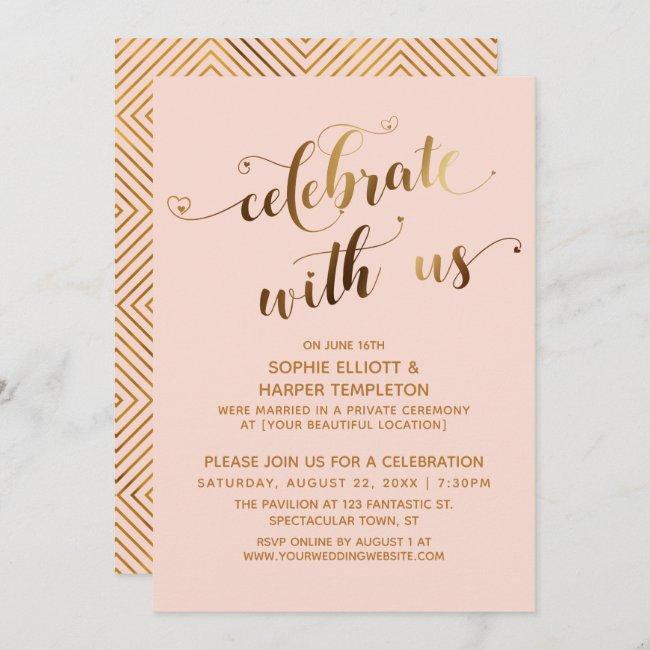 Gold & Blush Celebrate With Us Post-wedding Party