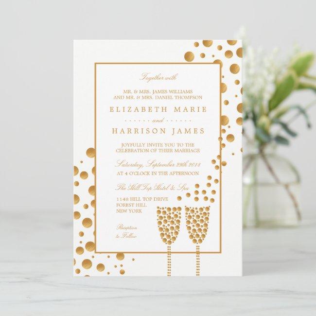 Gold Champagne Bubbles Wedding