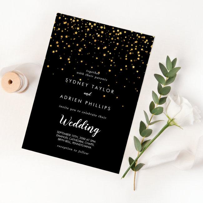 Gold Confetti | Black Front And Back Wedding
