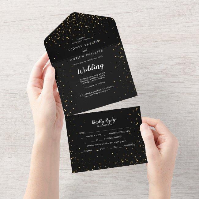 Gold Confetti | Black Wedding All In One