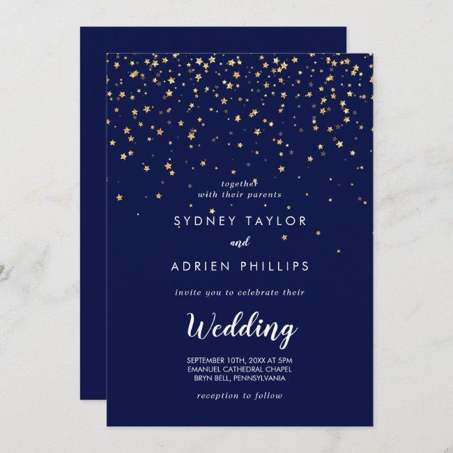 Gold Confetti | Navy Front And Back Wedding