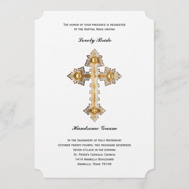 Gold Cross Catholic Wedding
