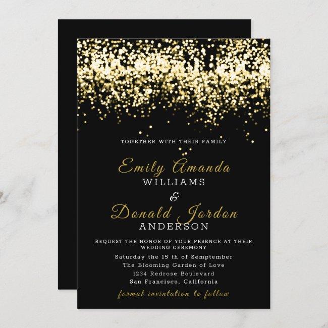 Gold Glitter Confetti Black Wedding