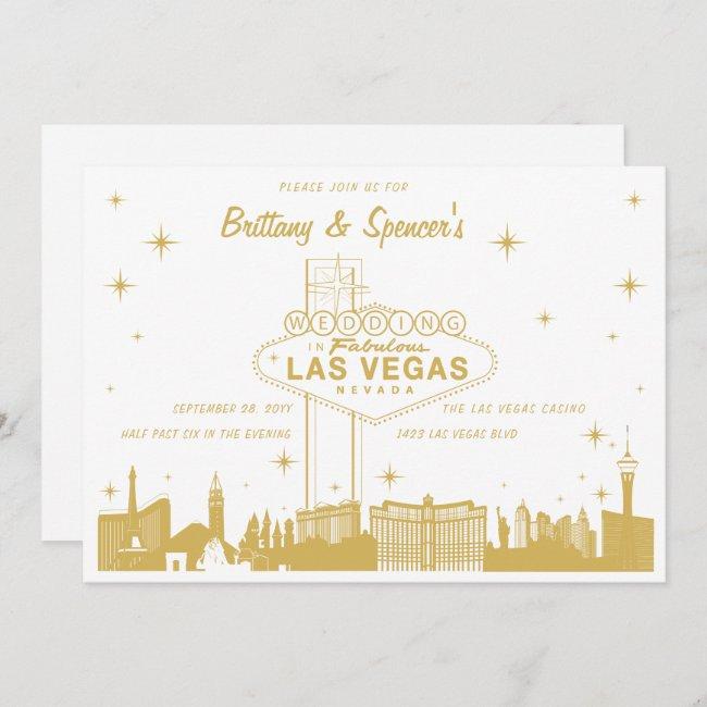 Gold Las Vegas Skyline Wedding