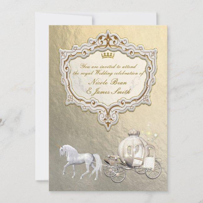 Gold Royal Princess Storybook Carriage & Unicorn