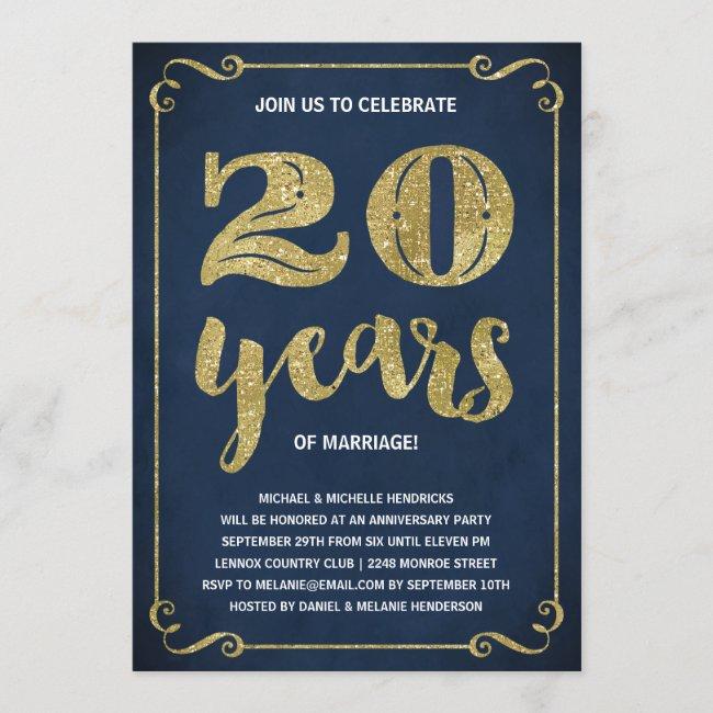 Gold Typography | Faux Foil 20th Anniversary