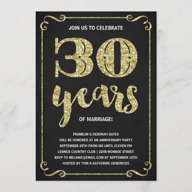 Gold Typography | Faux Foil 30th Anniversary