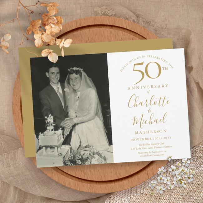 Golden Signature 50th Wedding Anniversary Photo
