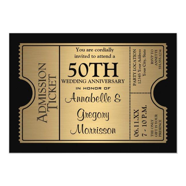 Golden Ticket Style 50th Wedding Anniversary Party