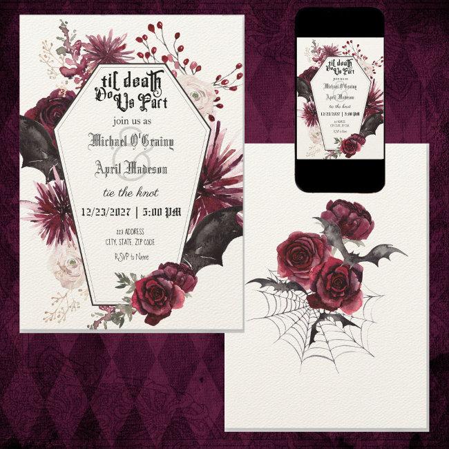 Gothic Goth Dark Bats Wedding