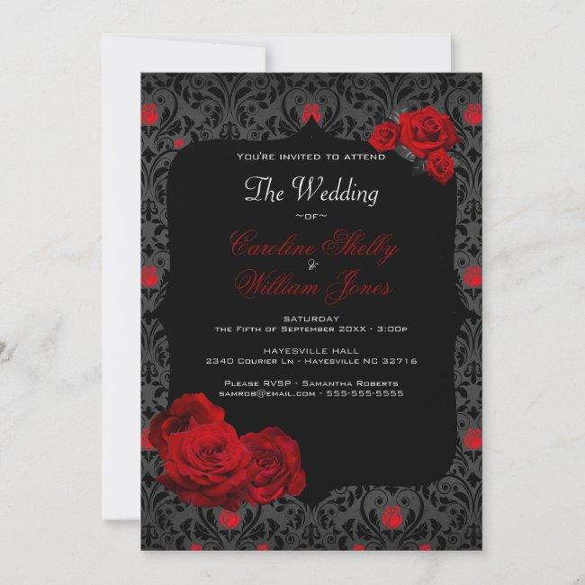 Gothic Rose Black And Red Wedding