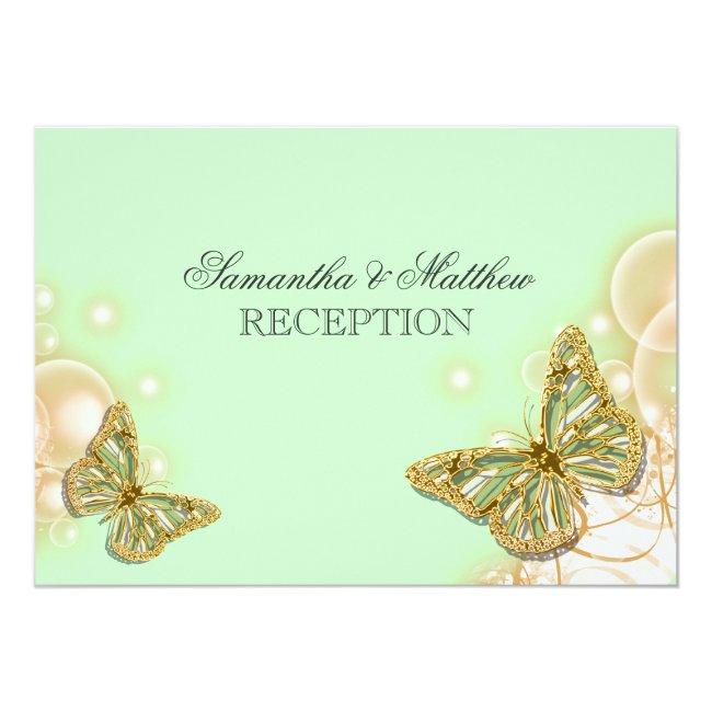 Green Beige Butterfly Wedding Reception
