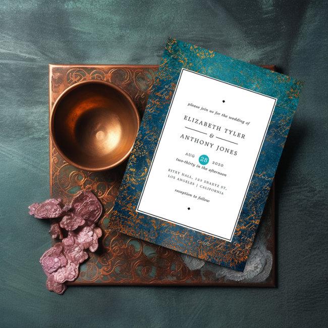 Grunge Copper Patina And Turquoise Wedding