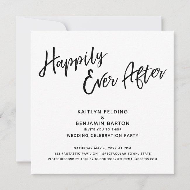 Happily Ever After Modern Script Wedding Reception