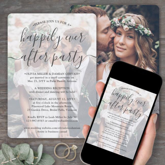 Happily Ever After Party 2 Photo Overlay Wedding