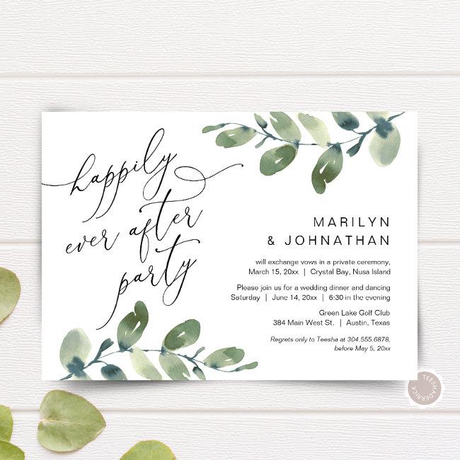 Happily Ever After Party, Elopement, Greenery