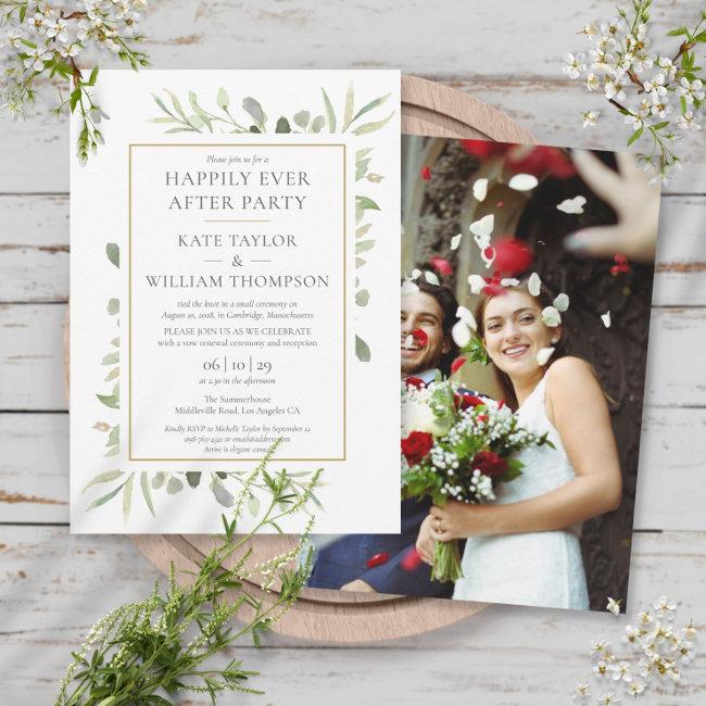 Happily Ever After Party Greenery Wedding Photo