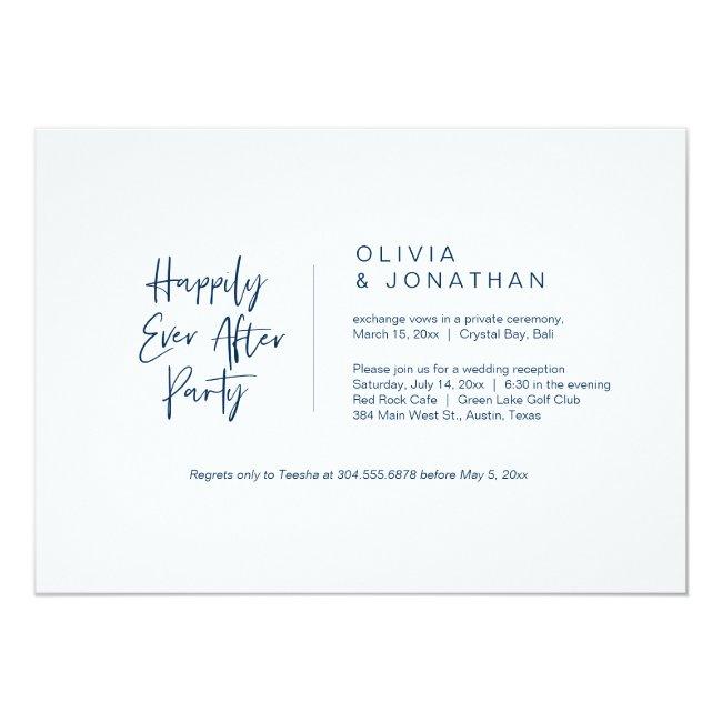 Happily Ever After Party, Navy Blue, Elopement