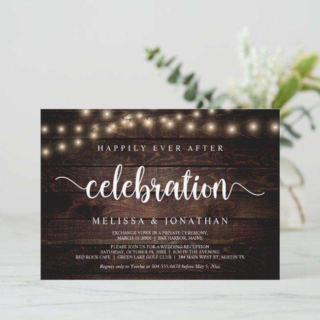 Happily Ever After Party, String Light, Elopement