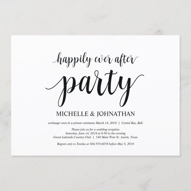 Happily Ever After Party, Wedding Elopement Invite