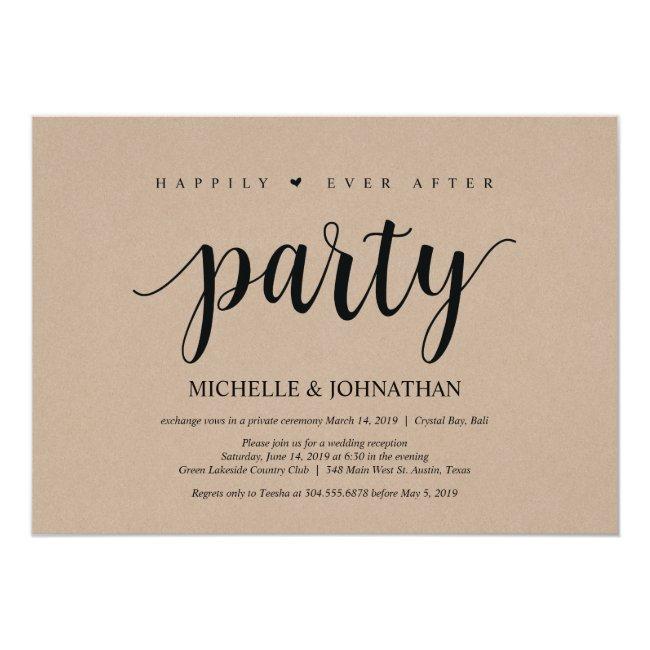 Happily Ever After Party, Wedding Elopement Invite