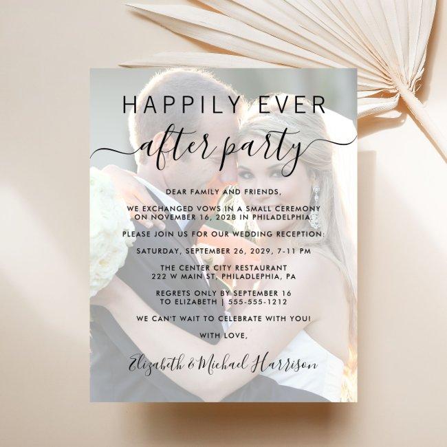 Happily Ever After Photo Wedding Reception Invite