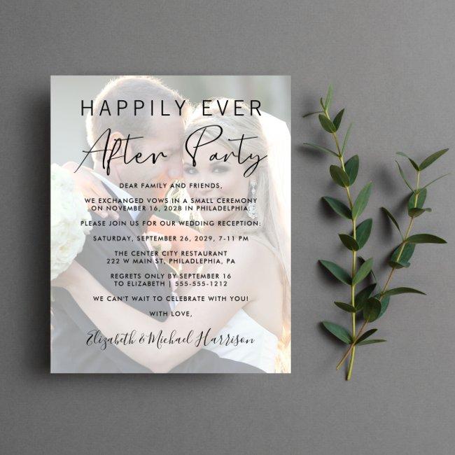 Happily Ever After Photo Wedding Reception Invite