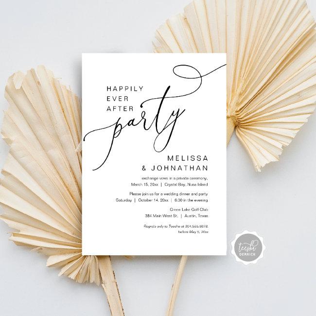 Happily Ever After Wedding Elopement Party Invitat