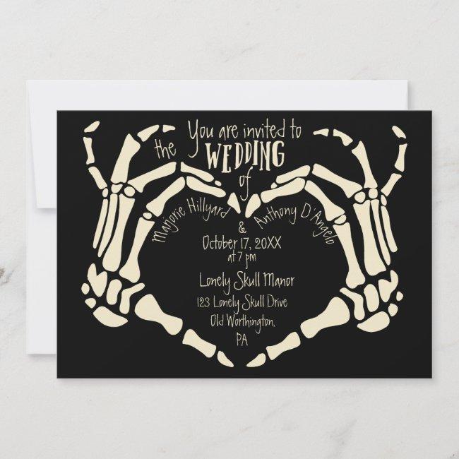 Heart Shaped Skeleton Hands Creepy Goth Wedding