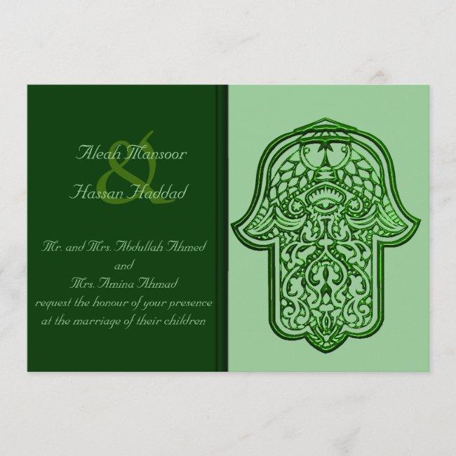 Henna Hand Of Hamsa (green) (wedding)