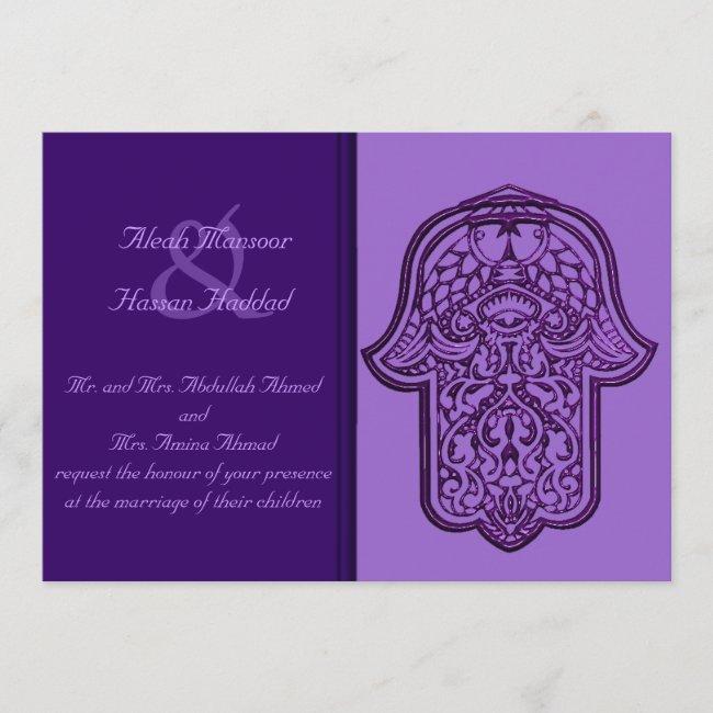 Henna Hand Of Hamsa (purple) (wedding)