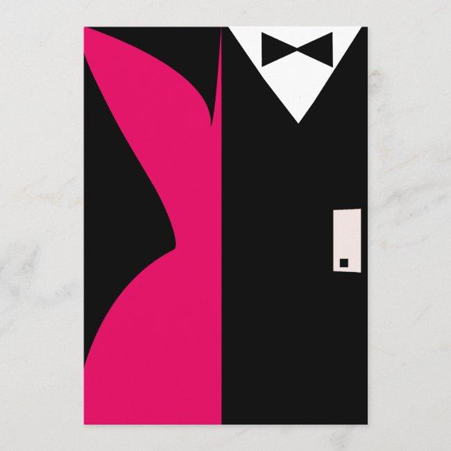 Hot Pink And Black Cocktail Dress Dinner Party