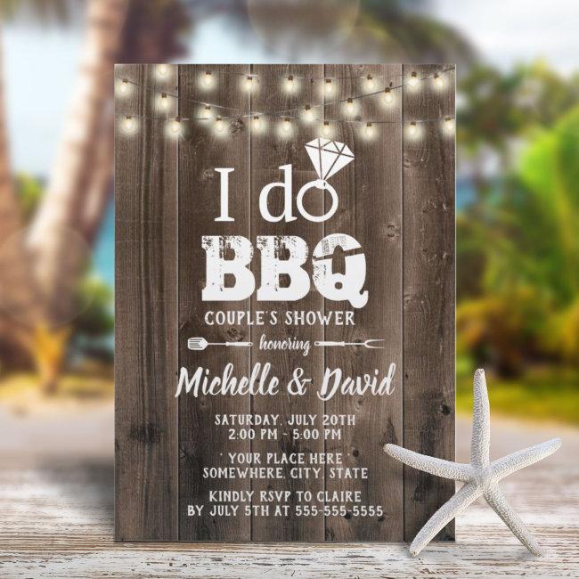 I Do Bbq Couples Shower Rustic Barn Wood